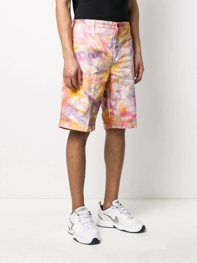 Aries Pink & Orange Cotton Tie Dye Chino Shorts In Pink