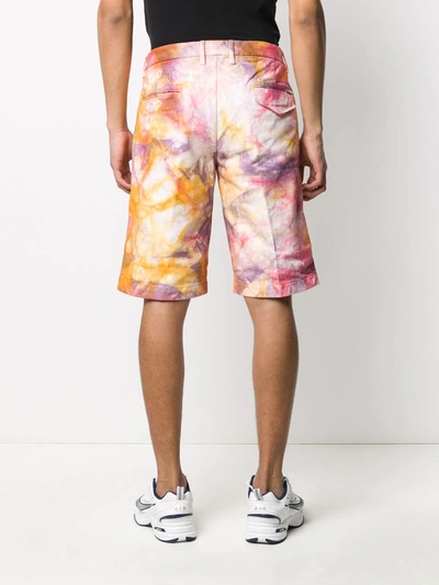 Shop Aries Tie Dye Chino Shorts In Pink