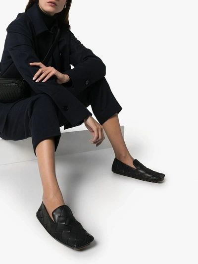 Shop Bottega Veneta Maxi Intrecciato Weave Slippers In Black