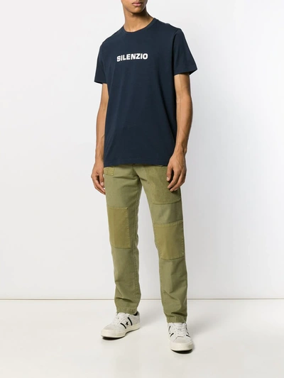 Aspesi Silenzio Crew Neck Pure Cotton T-shirt In Blue