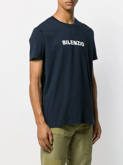 Aspesi Silenzio Crew Neck Pure Cotton T-shirt In Blue