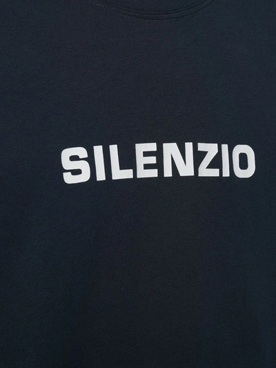 Shop Aspesi Silenzio Print Relaxed-fit T-shirt In Blue