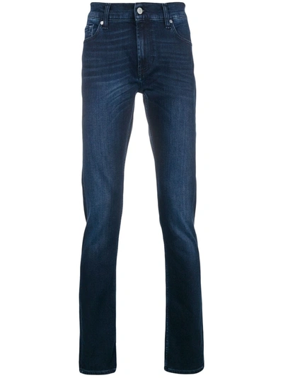 Shop 7 For All Mankind Straight Leg Jeans In Blue