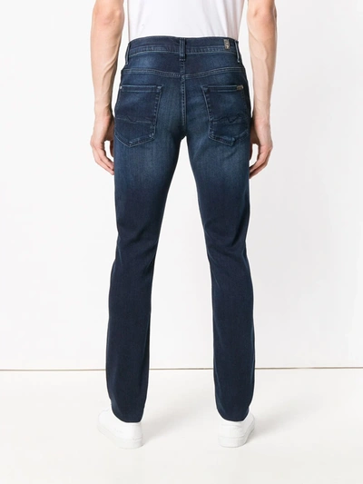 Shop 7 For All Mankind Straight Leg Jeans In Blue
