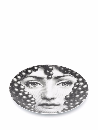 Shop Fornasetti Tema E Variazioni No.111 Wall Plate In Schwarz