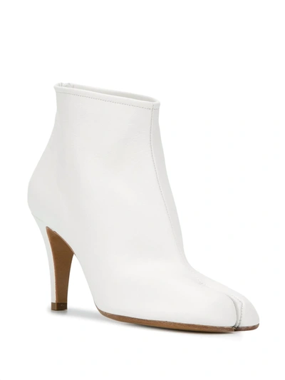 Shop Maison Margiela Tabi Ankle Boots In White