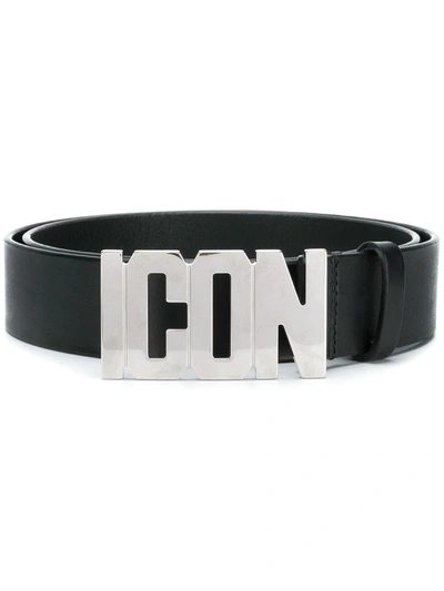 Shop Dsquared2 Icon Plaque Belt In Black