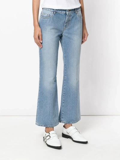 Alexander Mcqueen Embroidered Flared Jeans In Blue