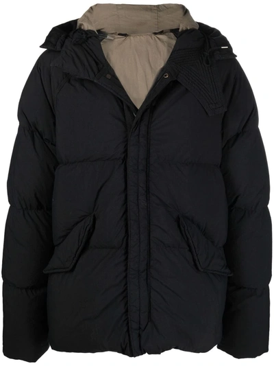 Shop Ten C Hooded Down Puffer Jacket In Schwarz