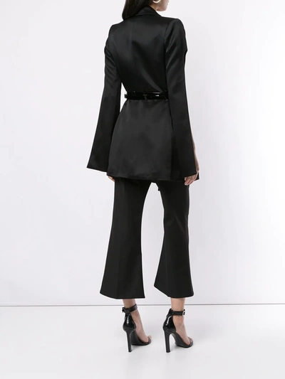 Shop Maticevski Slit Sleeves Belted Blazer In Black