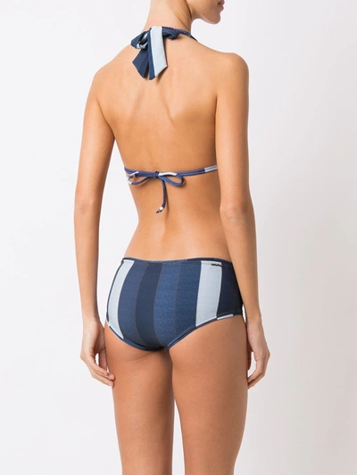 Shop Amir Slama Panelled Bikini Set In Blue