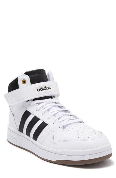 Shop Adidas Originals Postmove Mid Sneaker In White/black/gold Met.