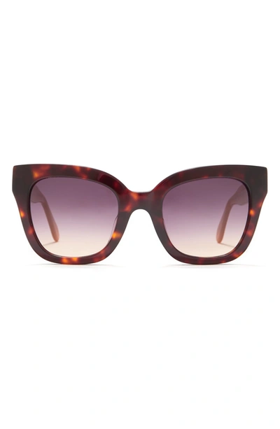 Bcbgmaxazria 50mm Chunky Square Exposed Quilt Sunglasses In Dark Brown Demi
