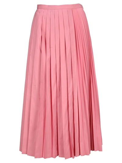 Shop Valentino Micro Faille Pleated Skirt. In Rosa