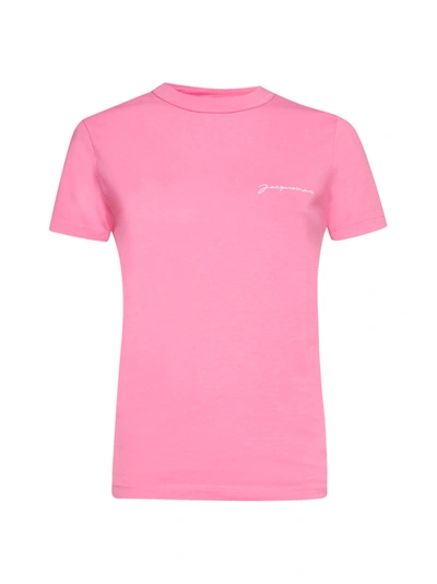 Shop Jacquemus T-shirt In Dark Pink