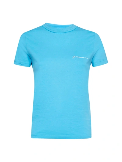 Shop Jacquemus T-shirt In Turquoise