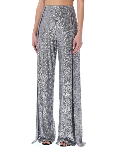 Shop Tom Ford Sequined Wide Pants In Silver