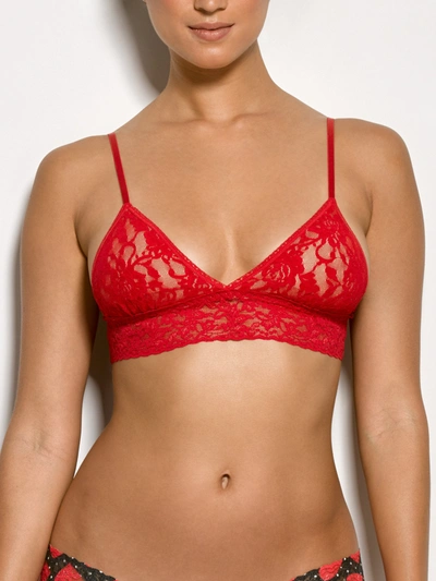Shop Hanky Panky Signature Lace Padded Triangle Bralette In Red