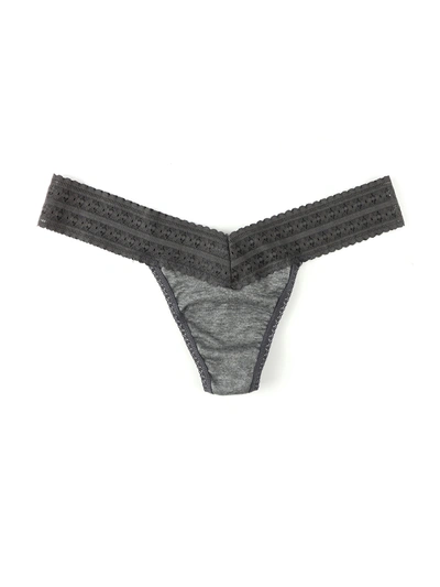 Shop Hanky Panky Dreamease Heather Low Rise Thong In Grey