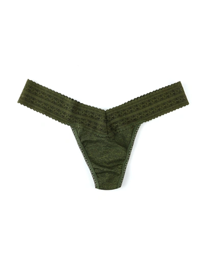 Shop Hanky Panky Dreamease Heather Low Rise Thong In Green