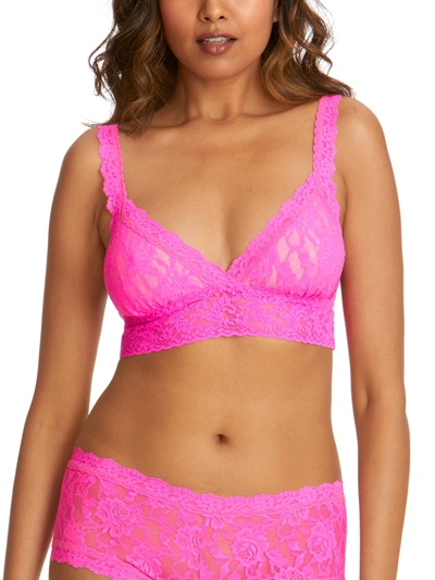Shop Hanky Panky Signature Lace Padded Crossover Bralette In Pink