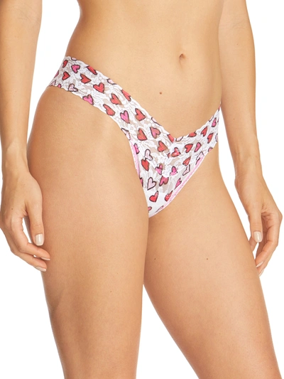 Shop Hanky Panky Printed Signature Lace Low Rise Thong In Multicolor