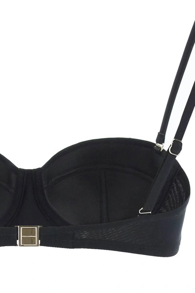 Shop Dolce & Gabbana Balconette Bikini Top In Black