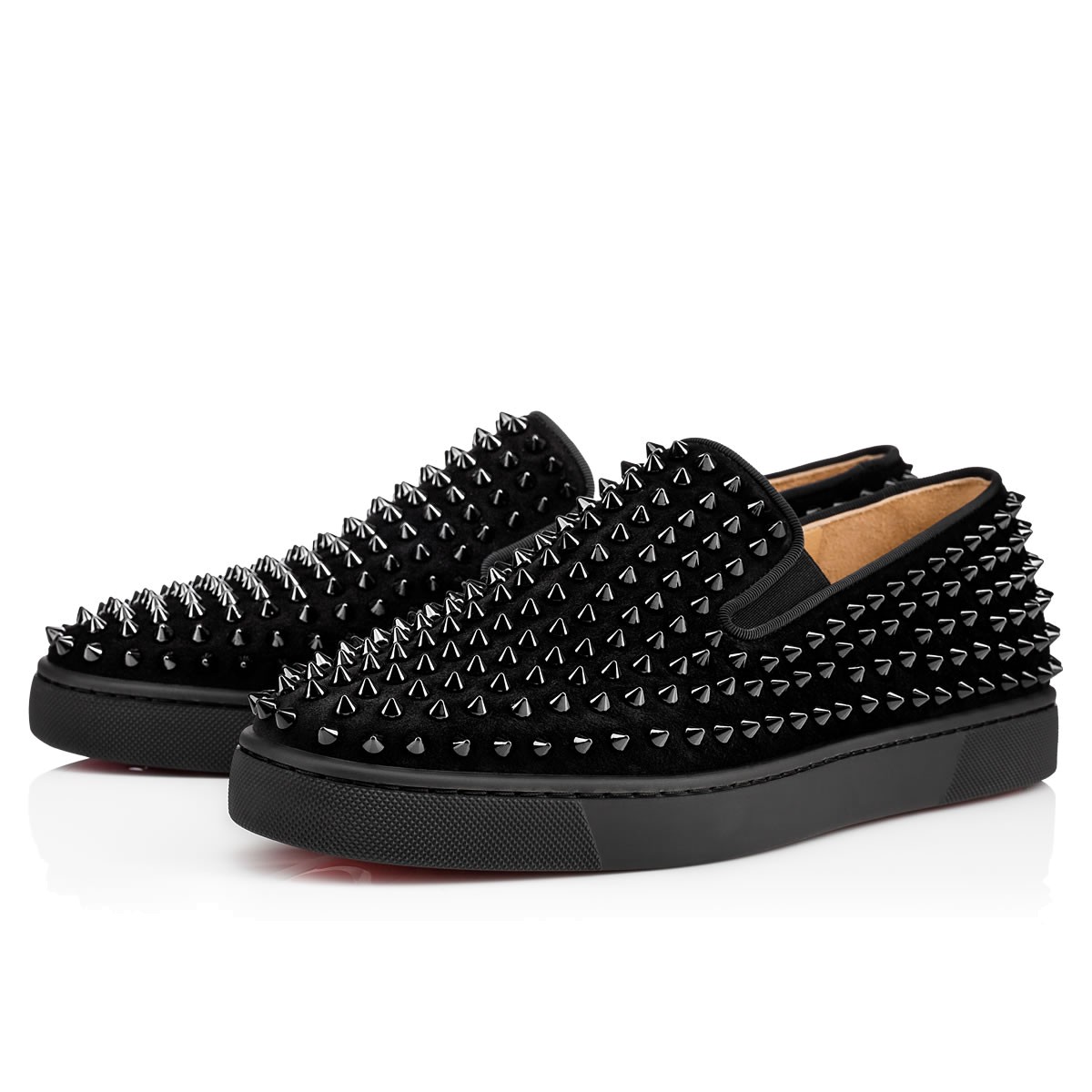 Christian Louboutin Roller Boat Spike-Embellished Slip-On Trainers In ...