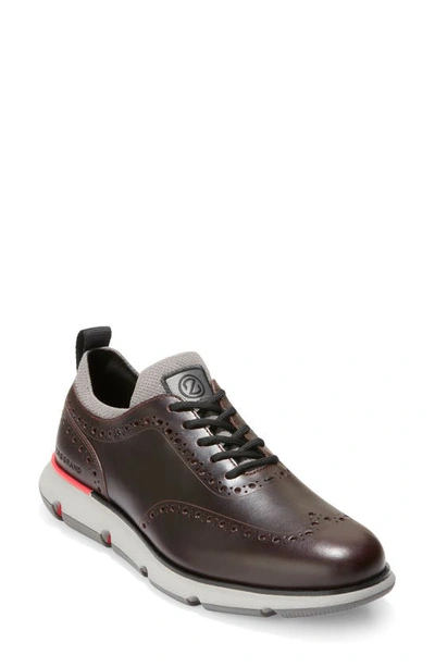 Shop Cole Haan 4.zerogrand Wingtip Oxford In Pinot/ Ivory-charcoal