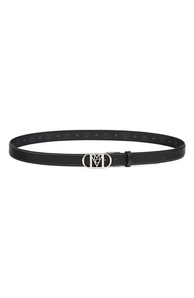 Shop Mcm Mode Mena Reversible Leather Belt In Black