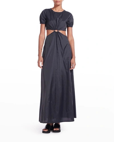 Shop Staud Calypso O-ring Cutout Maxi Dress In Black