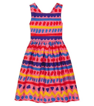 Shop Stella Mccartney Printed Cotton Dress In Multicolor