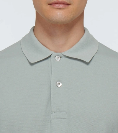 Shop Tom Ford Short-sleeved Cotton Polo Shirt In Lt Grn Sld