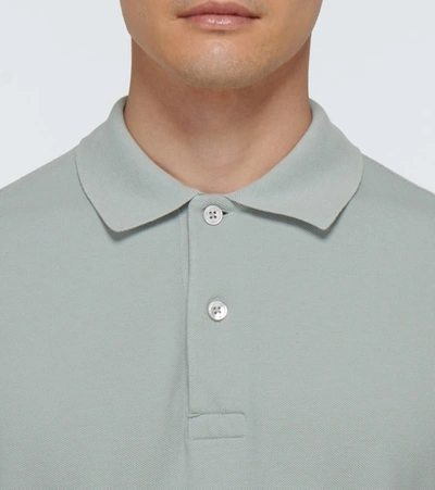 Tom Ford Short-sleeved Cotton Polo Shirt In Lt Grn Sld