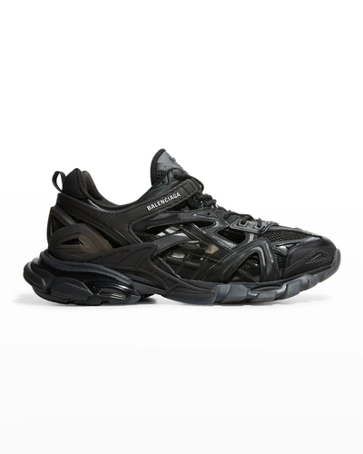 Balenciaga Men's Track 2 Clear Caged Trainer Sneakers In Noir | ModeSens