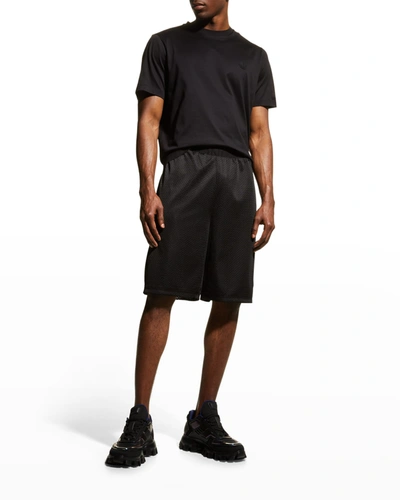 Shop Moncler Men's Mesh Basketball Shorts In Black
