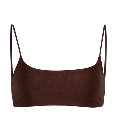 Jade Swim Muse Bikini Top In Chocolate Sheen