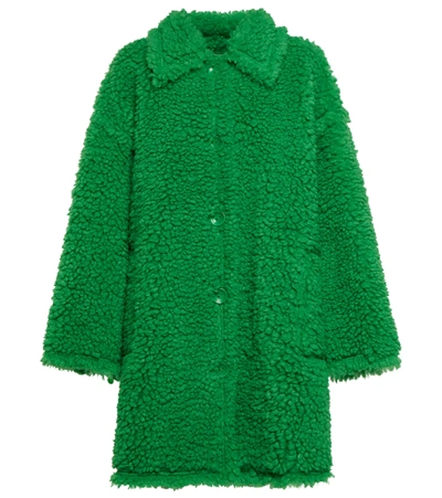 Shop Stand Studio Gwen Faux Fur Coat In Green