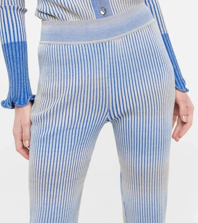 Shop Jonathan Simkhai Havyn Striped Cotton-blend Pants In Cobalt Space Dye