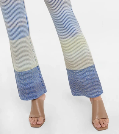 Shop Jonathan Simkhai Havyn Striped Cotton-blend Pants In Cobalt Space Dye