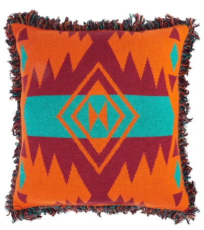 Shop Alanui Icon Wool-blend Jacquard Cushion