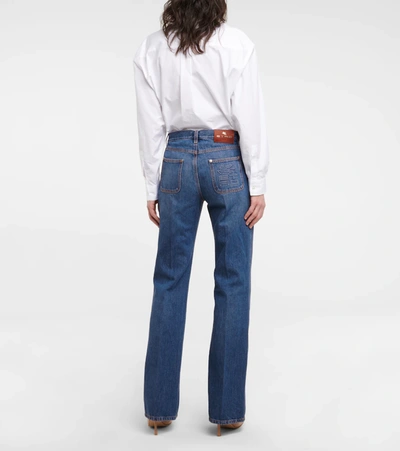 Shop Etro Low-rise Flared Jeans In Blu