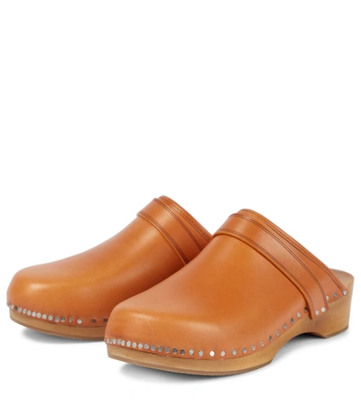 Shop Isabel Marant Thalie Leather Clogs In Natural