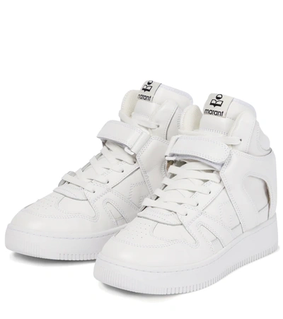 Shop Isabel Marant Brooklee Leather Sneakers In White