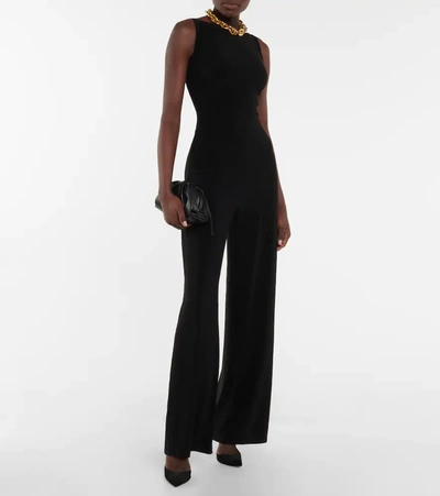 Shop Norma Kamali X Jersey Wide-leg Jumpsuit In Black