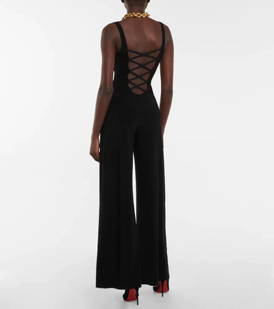 Shop Norma Kamali X Jersey Wide-leg Jumpsuit In Black