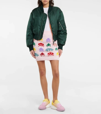 Shop Stella Mccartney Intarsia Knit Wool-blend Miniskirt In Multicolor