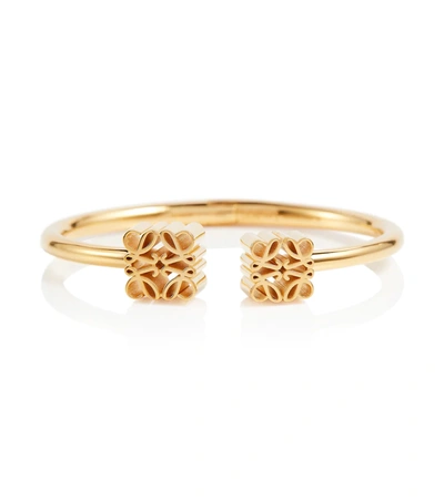 Shop Loewe Anagram Cuff Bracelet In Gold