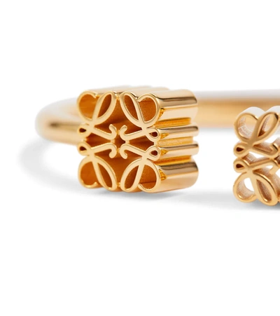 Shop Loewe Anagram Cuff Bracelet In Gold