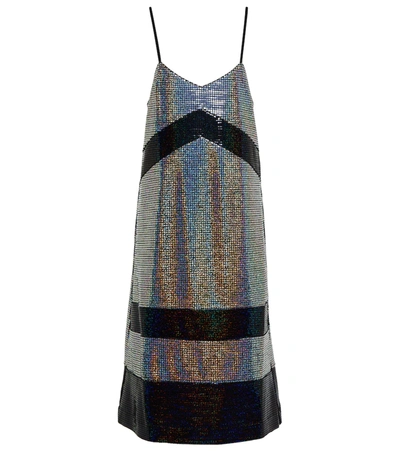 Shop Dodo Bar Or Meril Iridescent Midi Slip Dress In Silver Black